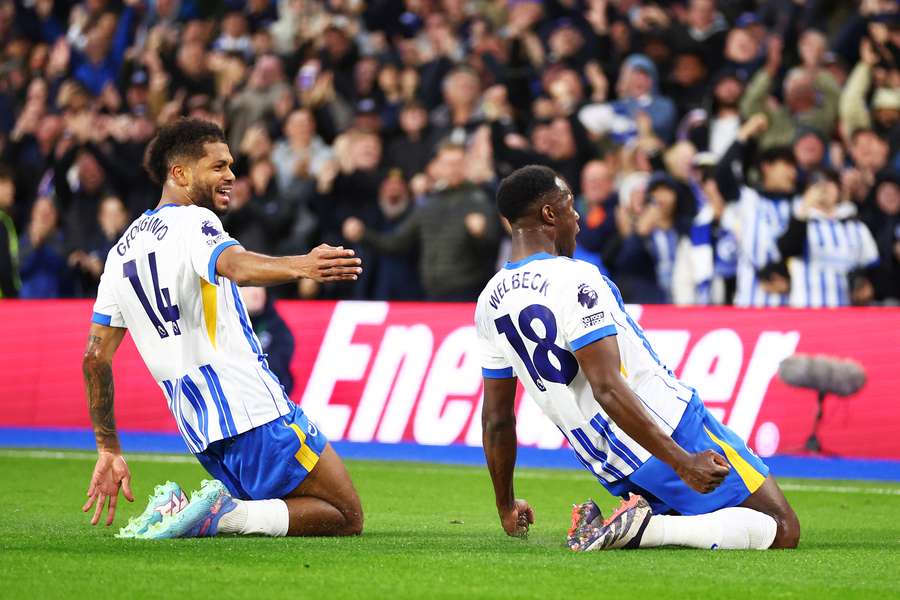 Danny Welbeck završil v zápase s Tottenhamem obrat Brightonu z 0:2 na 3:2. 