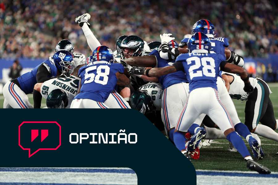 Os Buffalo Bills e os Philadelphia Eagles, ambos na imagem, são grandes defensores do tush push