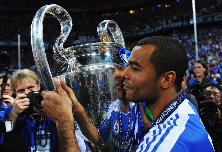 Ashley Cole with the Champions League trophy