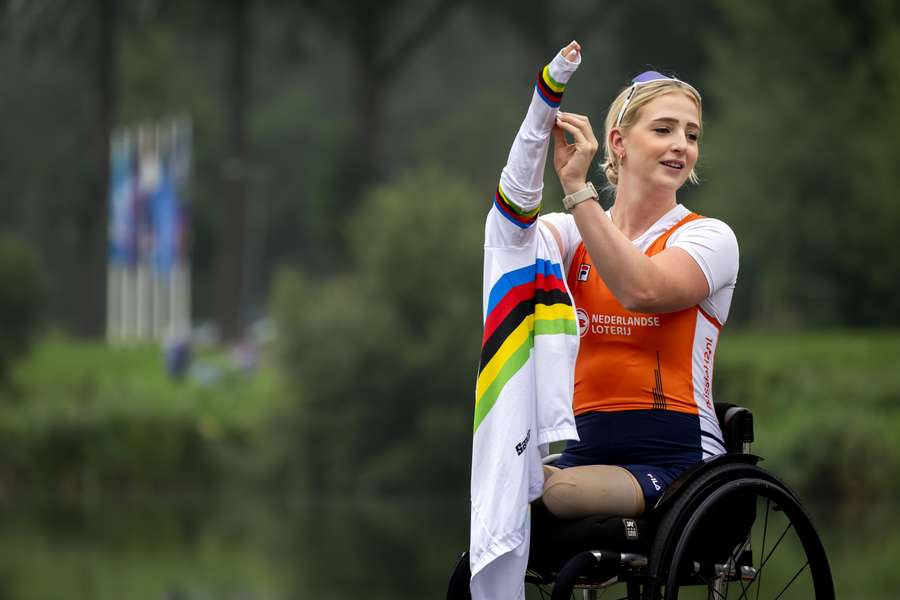 Chantal Haenen tijdens een open training van de TeamNL roeiers in 2023