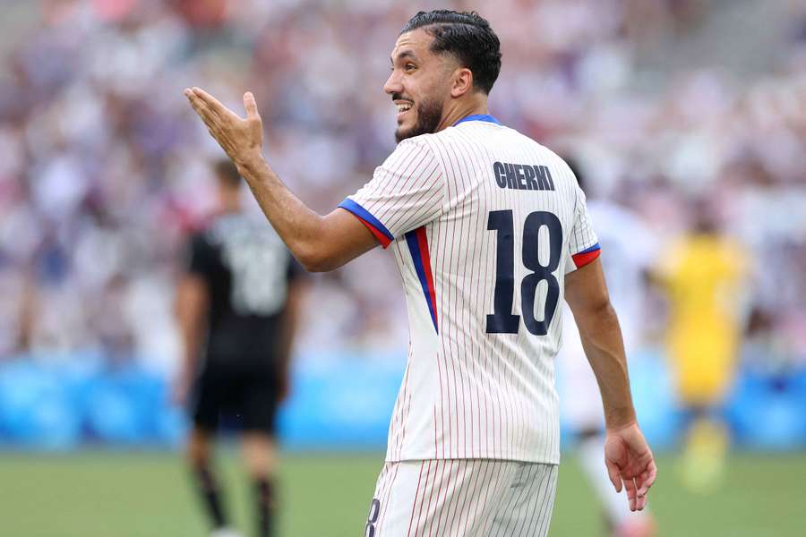 Rayan Cherki durante Francia-Nuova Zelanda ai Giochi Olimpici di Parigi 2024