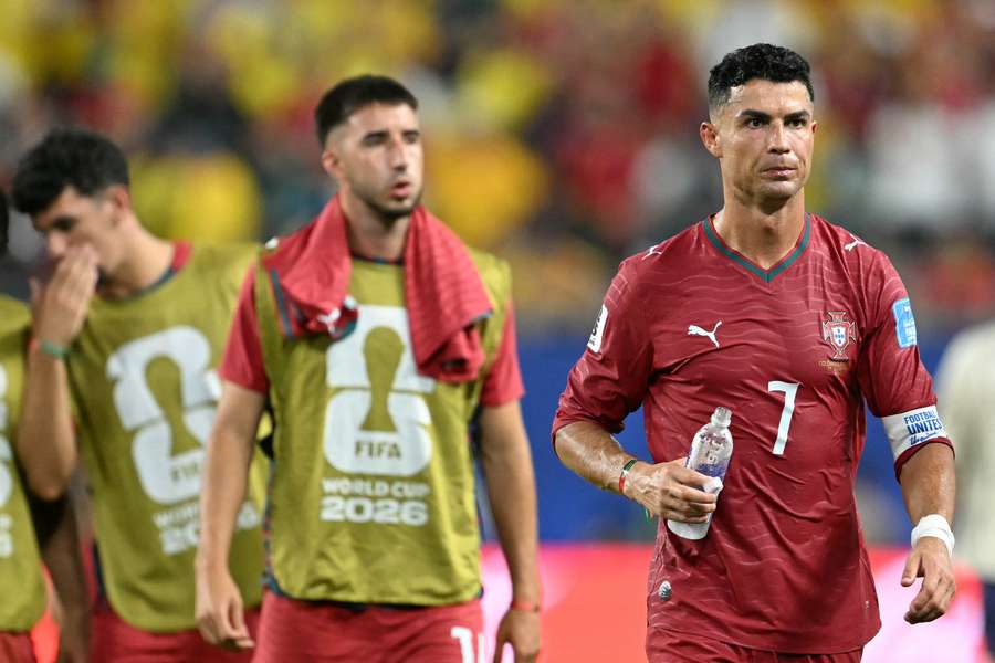 Cristiano Ronaldo réagit lors du match Colombie - Portugal du groupe K de la Coupe du Monde 2026, le 27 juin 2026 au Miami Stadium Cristiano Ronaldo réagit lors du match Colombie - Portugal du groupe K de la Coupe du Monde 2026, le 27 juin 2026 au Miami Stadium