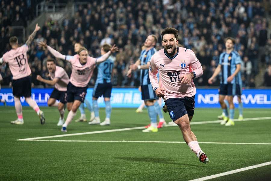 Sead Haksabanovic wheels away in celebration