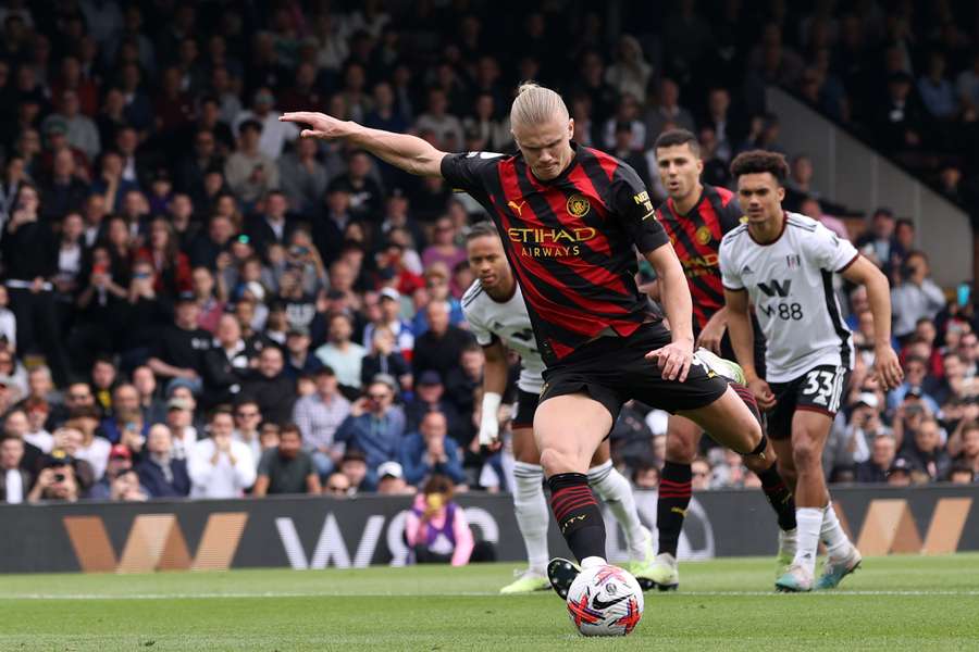 Haaland scores from the spot against Fulham