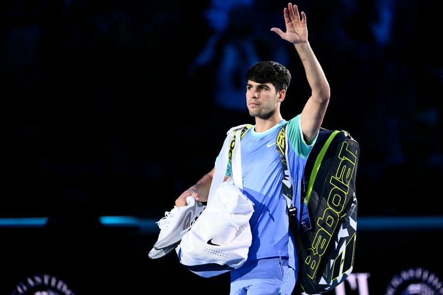 Alcaraz après la première rencontre des ATP Finals. 