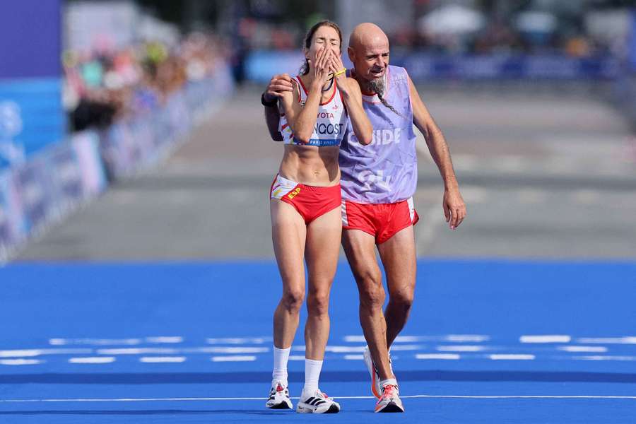 Congost, emocionada porque creía que había ganado el bronce.