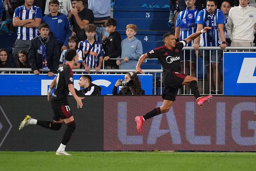 Alexis Sánchez, celebrando su gol