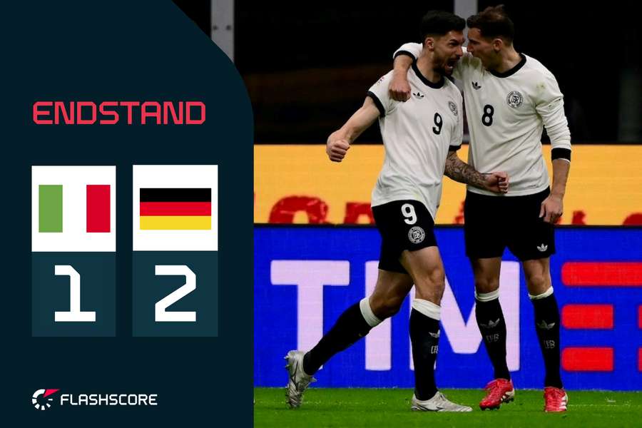Tim Kleindienst bejubelt das zwischenzeitliche 1:1 für Deutschland in Mailand.