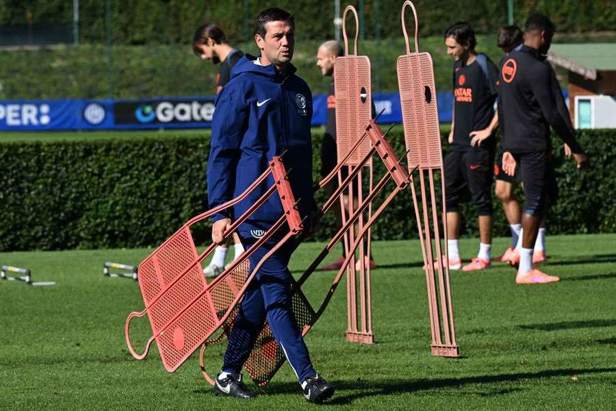 Christian Chivu durante l'allenamento