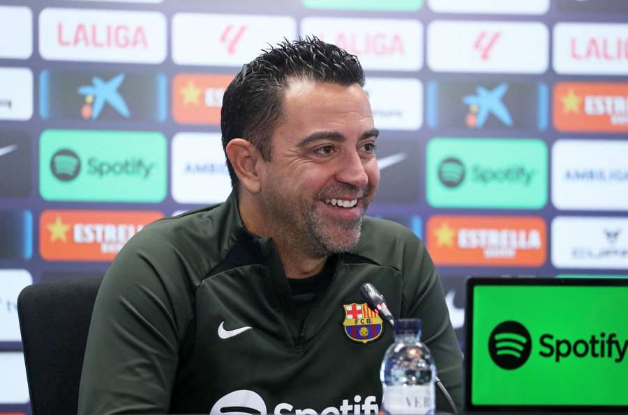 Xavi fala com a imprensa após vitória sobre o Mallorca 