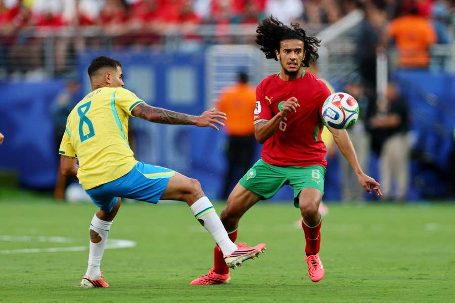 Ayyoub Bouaddi in action for Morocco