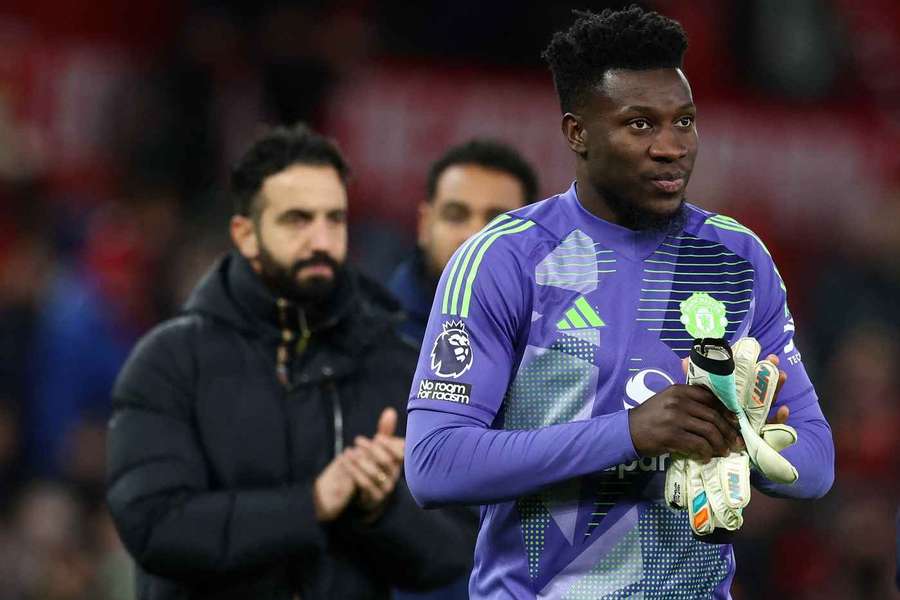 Amorim (izq.) y Onana tras un reciente partido de la Premier League