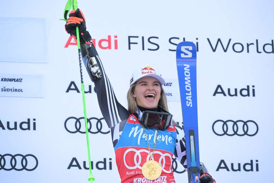 Alice Robinson celebrates win