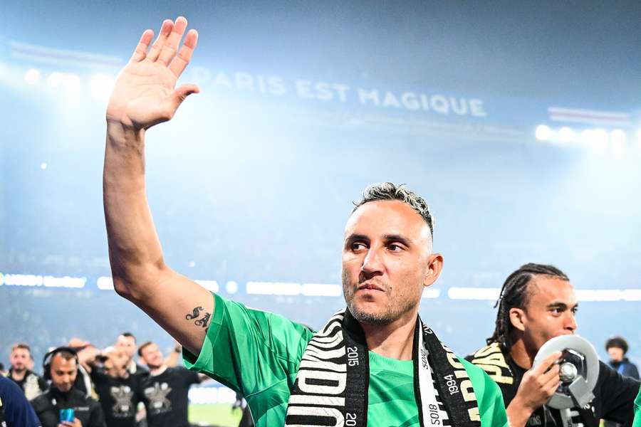 Keylor Navas lors de la célébration du titre du PSG en mai dernier.