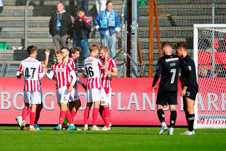 Der var grund til jubel for AaB i dagens kamp mod Sønderjyske