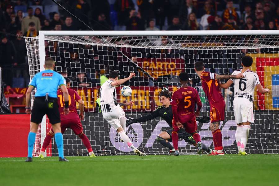 Juventus' Federico Gatti scores their third goal