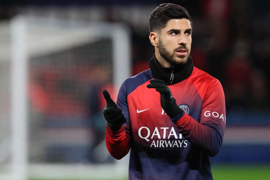 Marco Asensio à l'échauffement. 