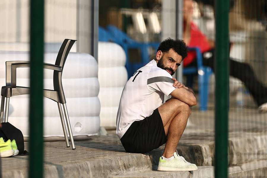 Salah à l'entraînement ce dimanche.