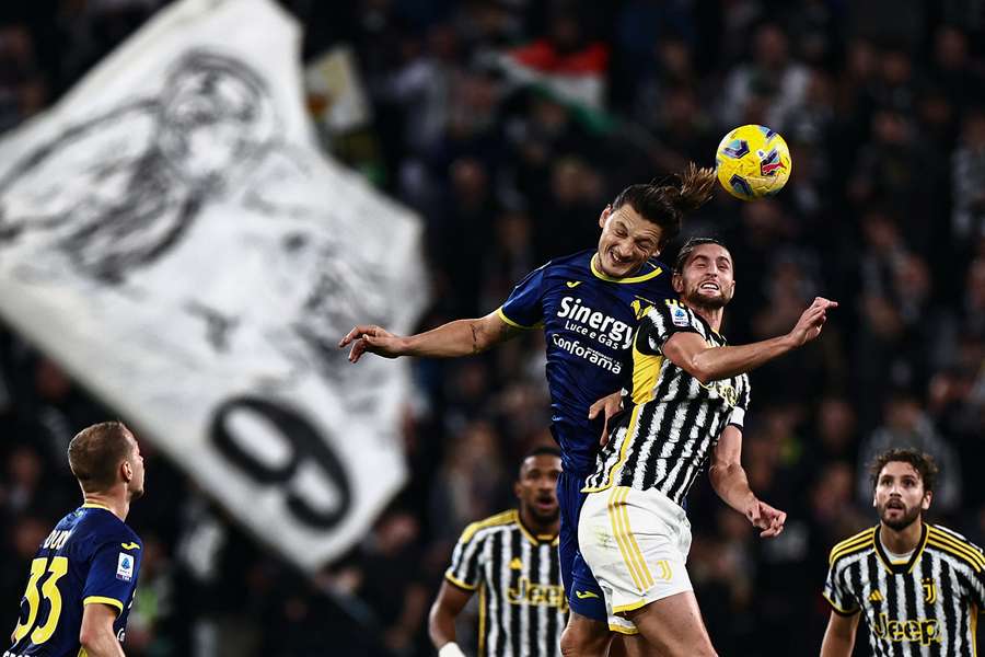 Juventus and Verona in action 