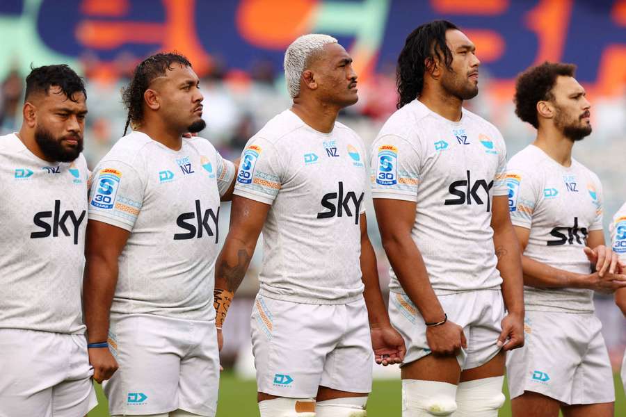 Moana Pasifika players look on ahead of their final game of 2026. Moana Pasifika players look on ahead of their final game of 2026.