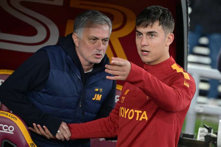 Mourinho with Paulo Dybala, who could feature in this week's final