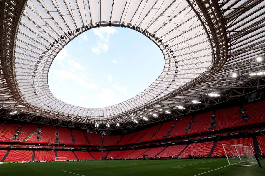 El estadio San Mamés de Bilbao, donde Manchester United y Tottenham competirán por la gloria de la UEFA Europa League.