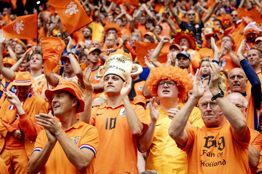 Dutch fans before kick-off in the stands