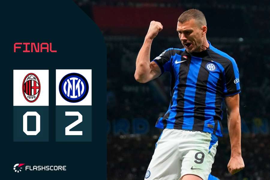 Edin Dzeko a deschis scorul pentru Inter în duelul cu AC Milan