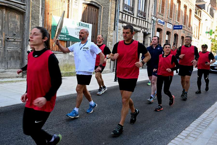 A trial run of the Olympic torch relay