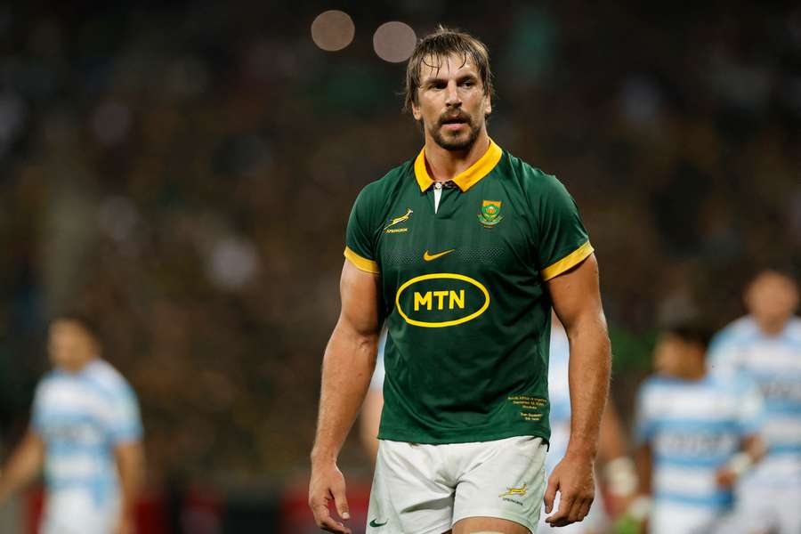 South Africa's lock Eben Etzebeth looks on during the Rugby Championship Test match between South Africa and Argentina