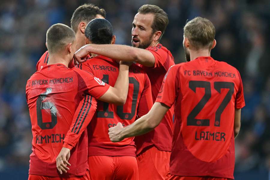 Bayern Munich celebrate Leroy Sane's effort