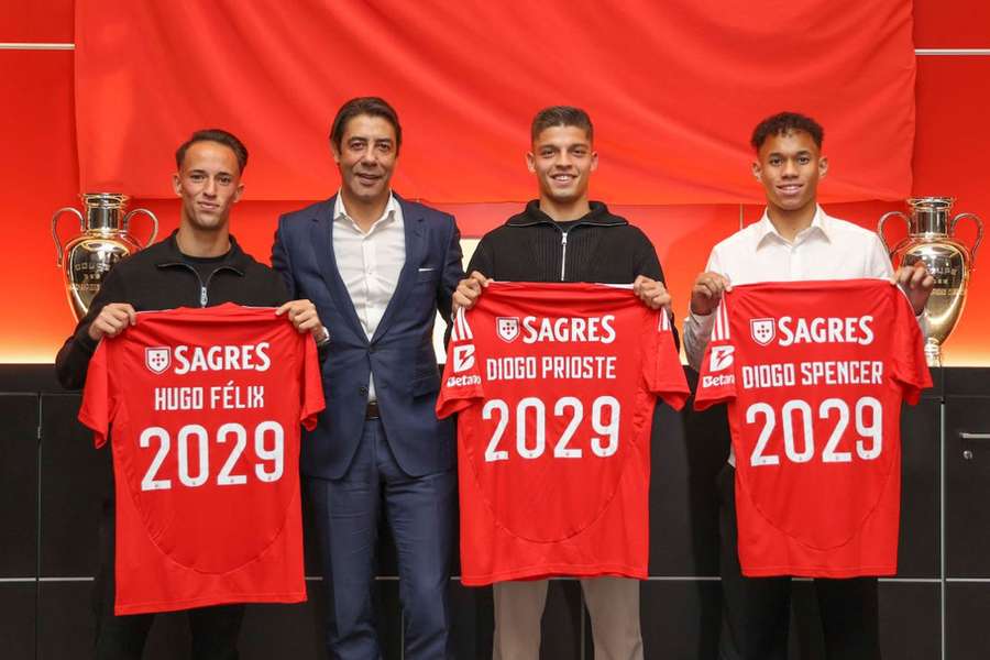 Rui Costa com Hugo Félix, Diogo Prioste e Diogo Spencer