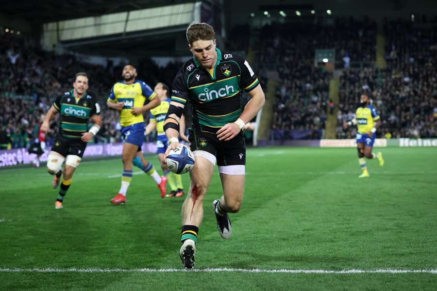Freeman bagged a hat-trick in a 37-minute spell for Northampton Saints