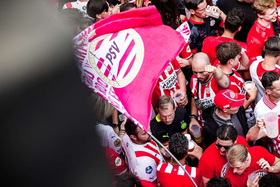 PSV fans gathered in Eindhoven to watch the game against Sparta