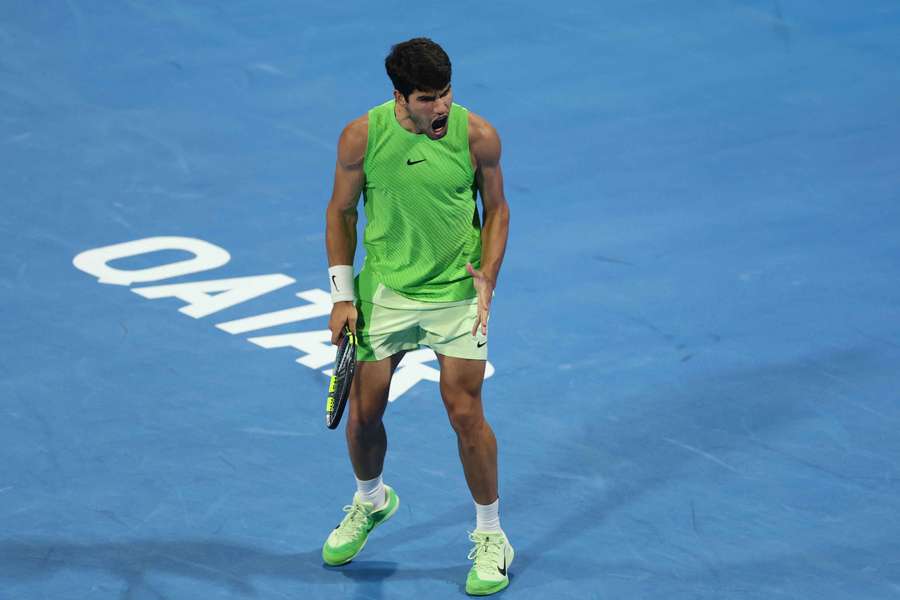 Carlos Alcaraz celebrates Carlos Alcaraz celebrates