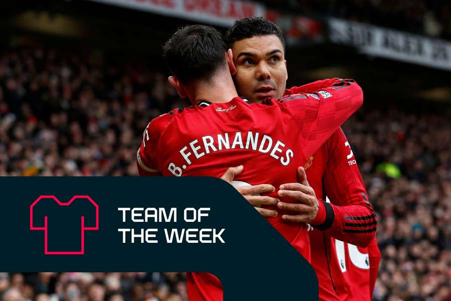 Fernandes and Casemiro celebrate Man Utd's win