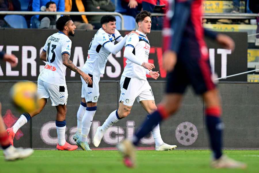 Atalanta's Nicolo Zaniolo celebrates