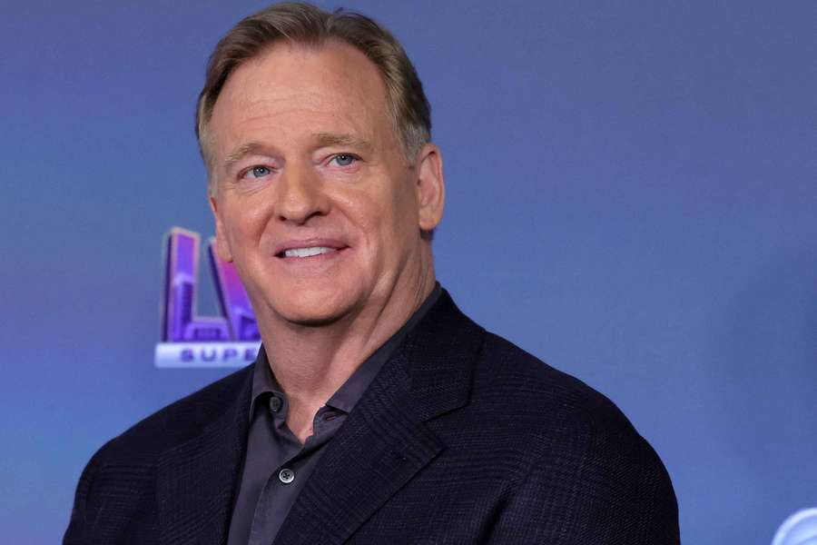 NFL commissioner Roger Goodell at a Super Bowl LVIII press conference (2024)