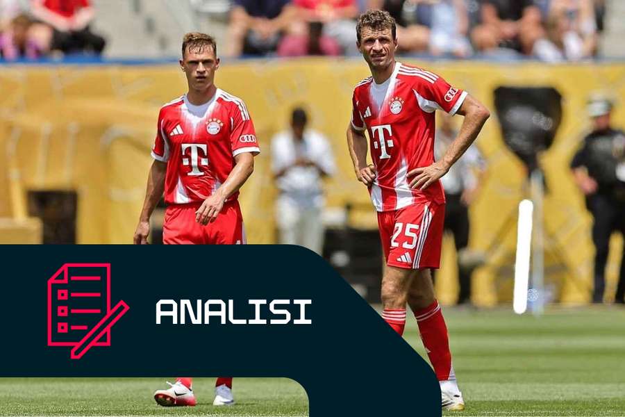 Joshua Kimmich e Thomas Muller del Bayern Monaco durante la vittoria per 10-0 sull'Auckland City