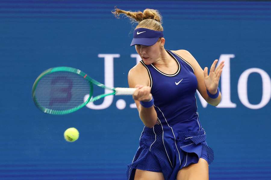 Mirra Andreeva in action at Flushing Meadows