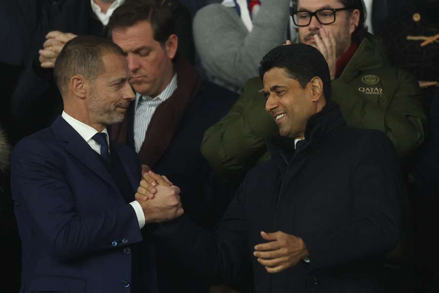 Nasser Al-Khelaïfi avec Alexander Ceferin, le président de l'UEFA