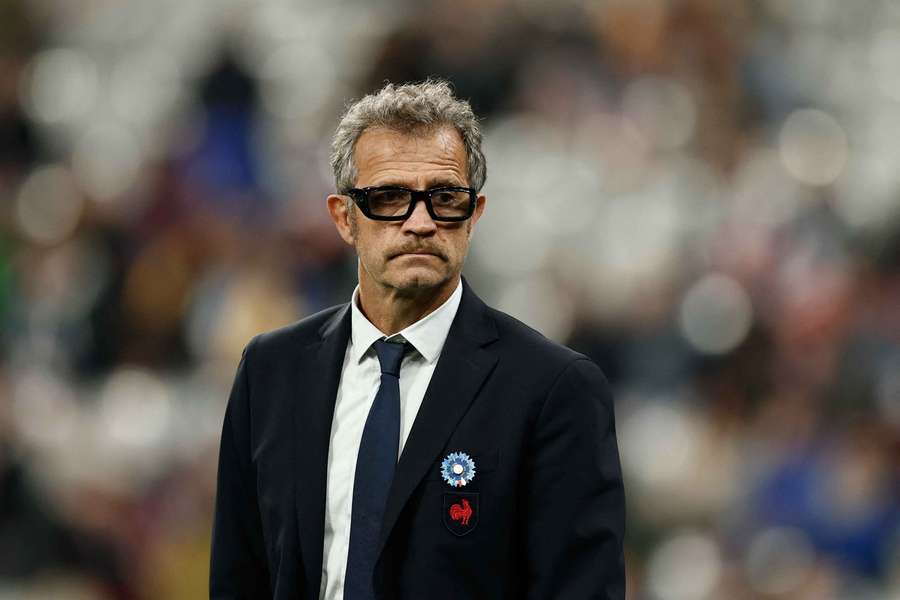 France coach Fabien Galthie looks on
