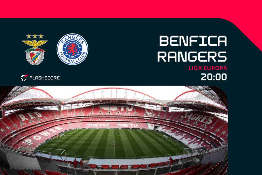 Benfica recebe Rangers nos oitavos da Liga Europa