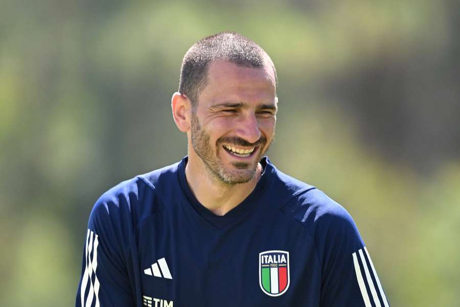 Leonardo Bonucci na tréninku italské reprezentace.