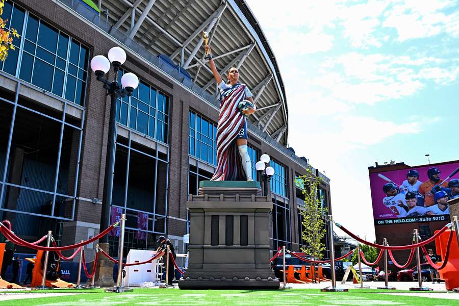 Bij Lumen Field in Seattle staat een standbeeld van Alex Morgan