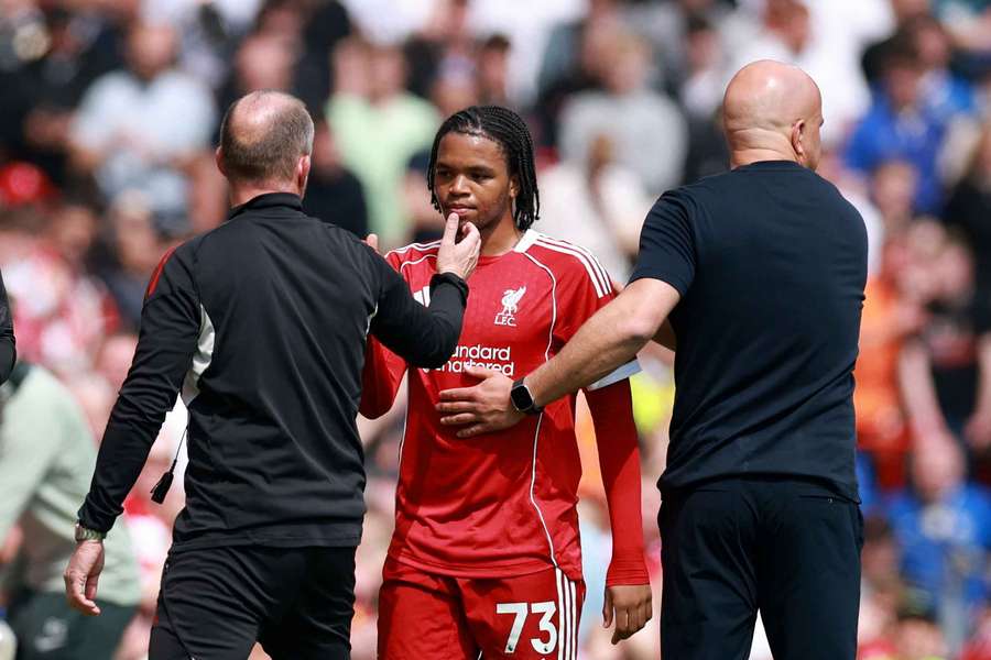 Rio Ngumoha was taken off for Liverpool
