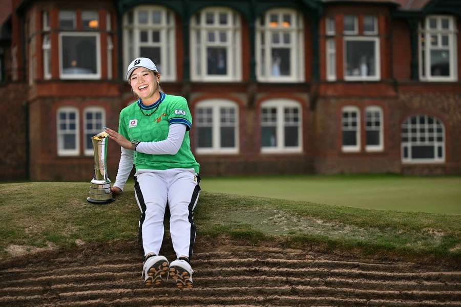 Japan's Shiho Kuwaki poses with the trophy after winning the 2026 Women's British Open Japan's Shiho Kuwaki poses with the trophy after winning the 2026 Women's British Open