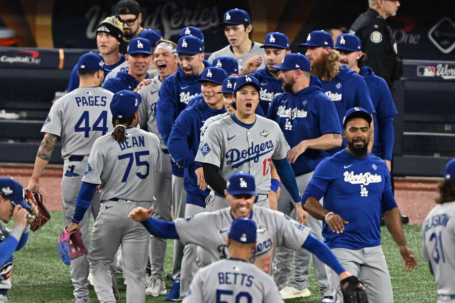 Les Dodgers après leur victoire vendredi.