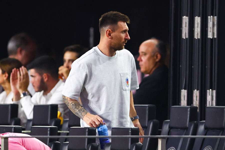 Messi dans les tribunes du match d'ouverture de la MLS.