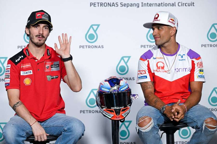 Bagnaia et Martin en conférence de presse ce jeudi.